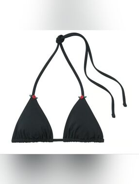 S M VS PINK By Frankies Bikinis Triangle Bikini Top Black